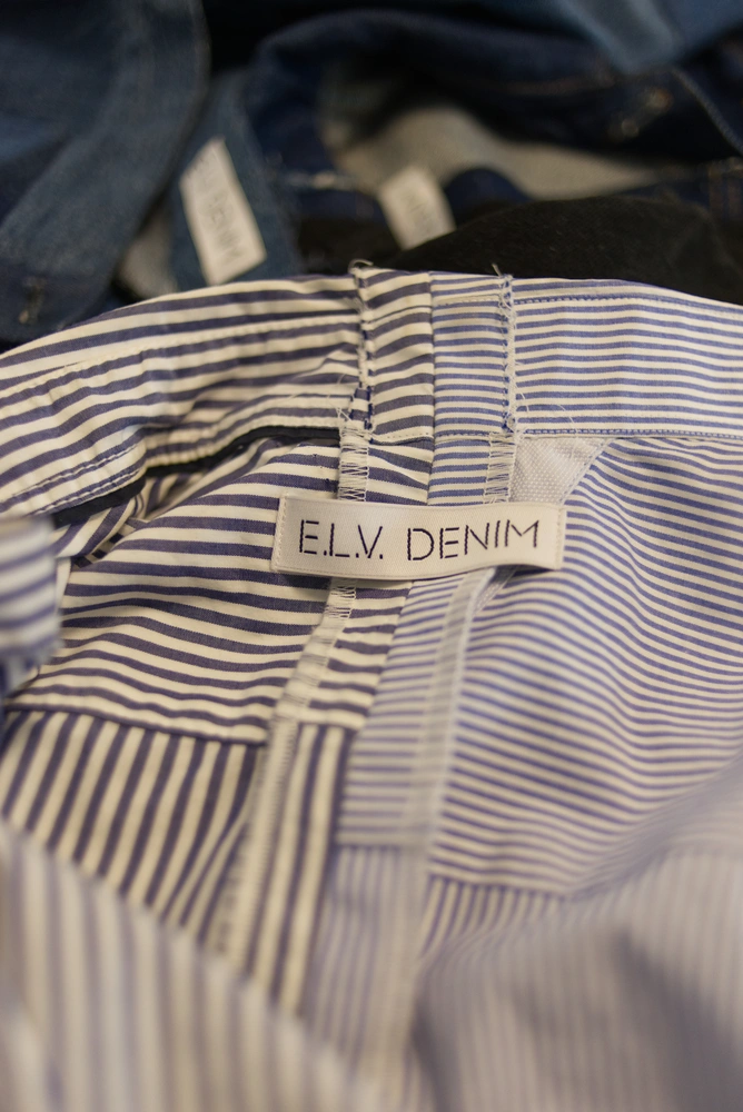 A close up of an E.L.V. Denim shirt.