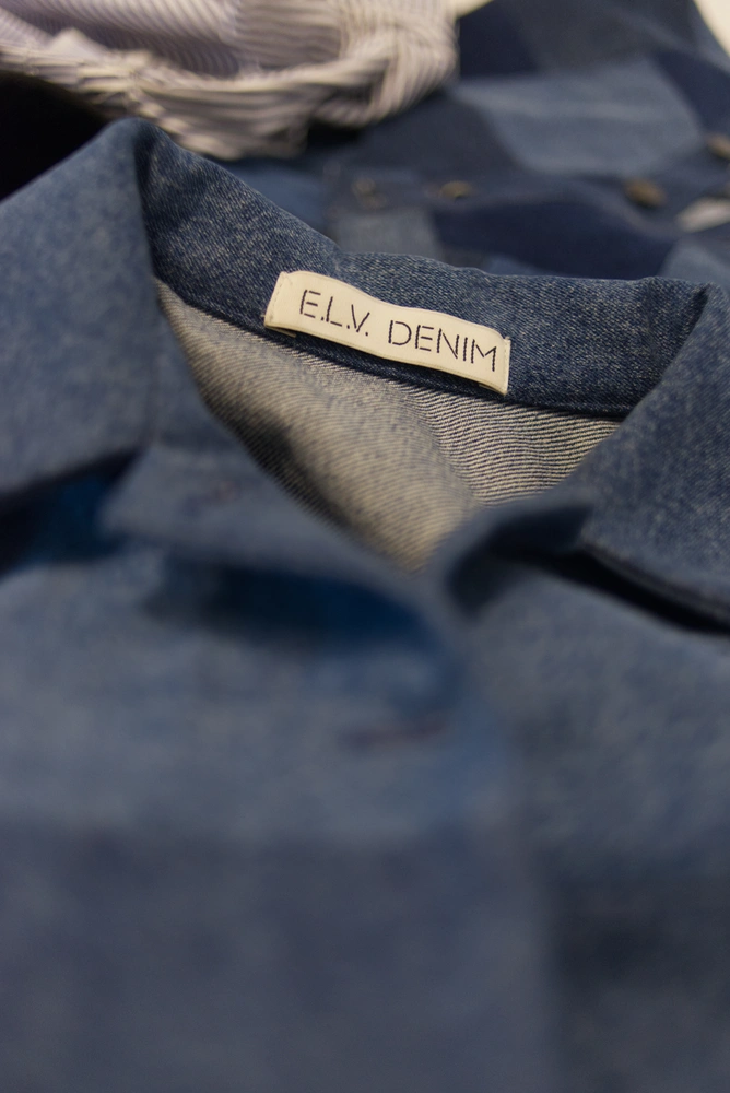 A close up of an E.L.V. Denim jacket.